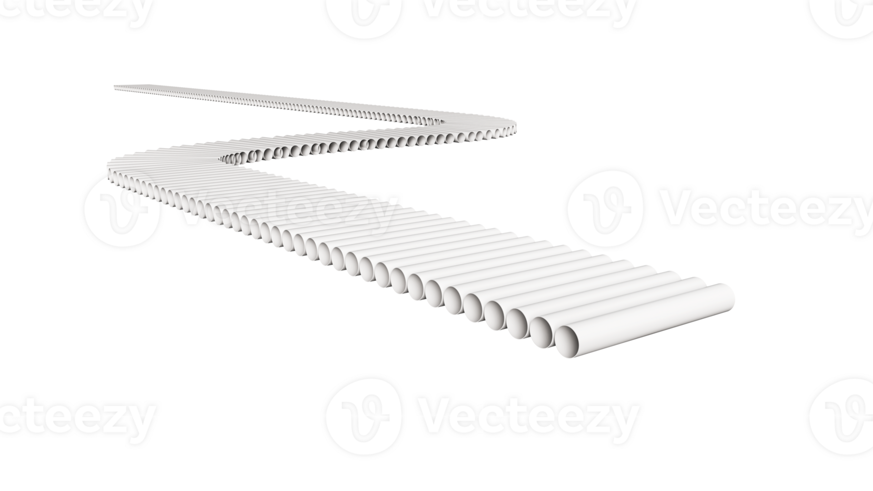 conveyor Belt made with PVC plastic pipes Production line conveyor roller transportation objects 3d illustration png