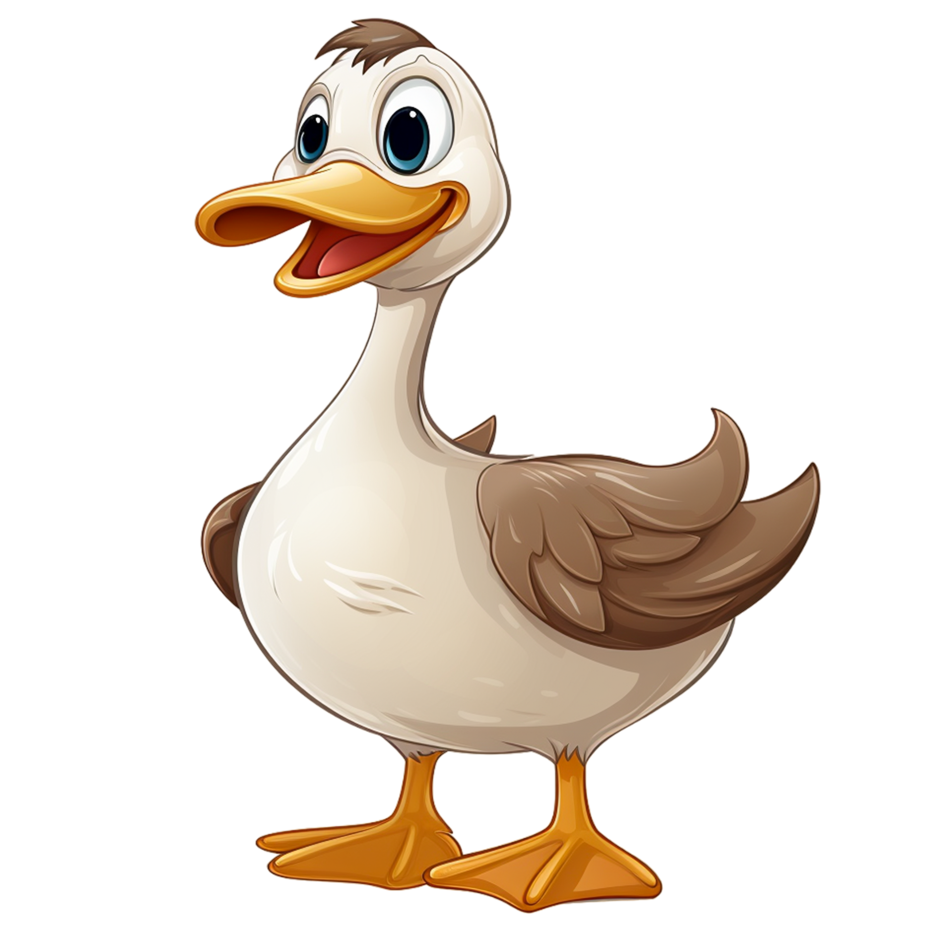 Animal character funny goose in cartoon style Ai Generative 29336723 PNG