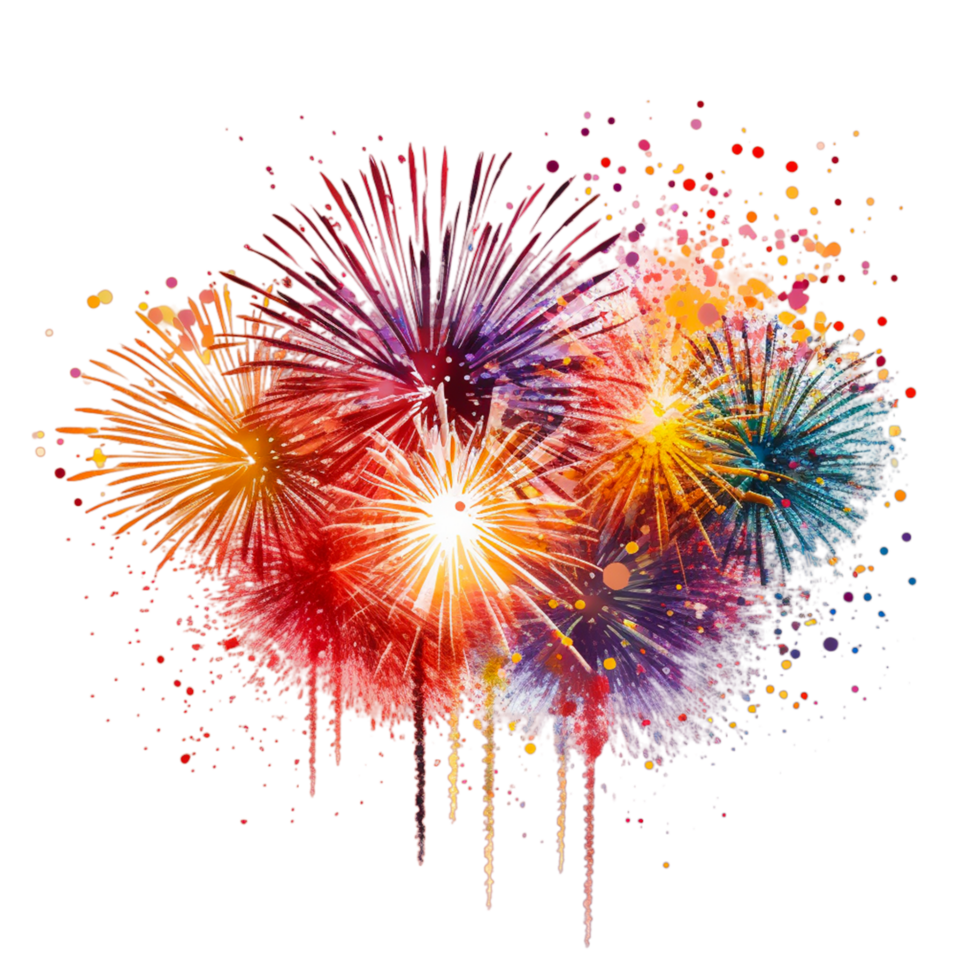 une coloré feux d'artifice afficher ai génératif png