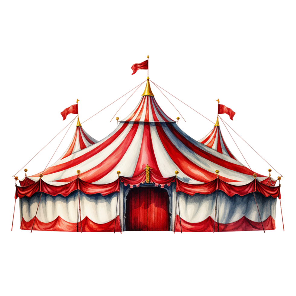 rood en wit circus tent ai generatief png