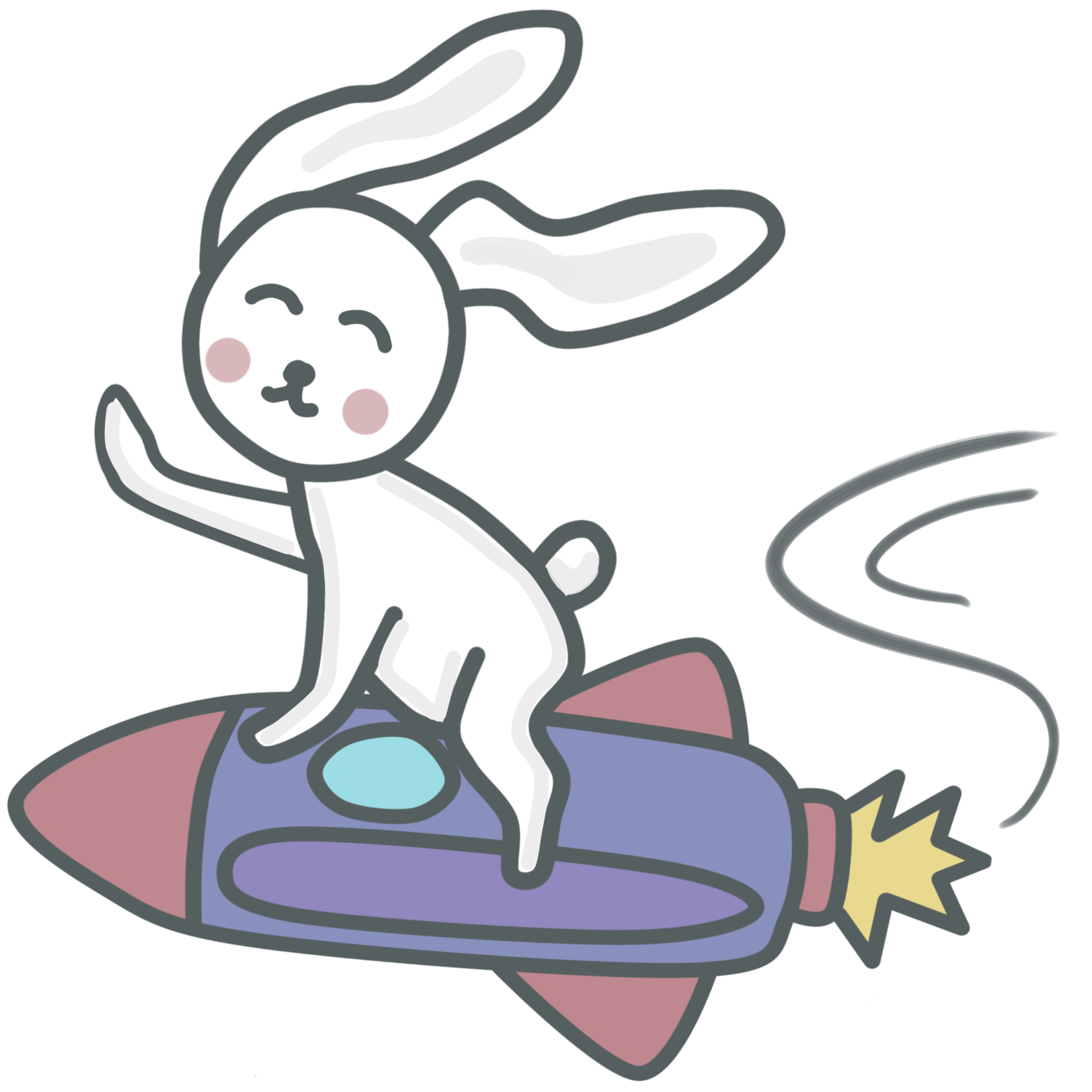 rabbit on rocket 29336765 PNG