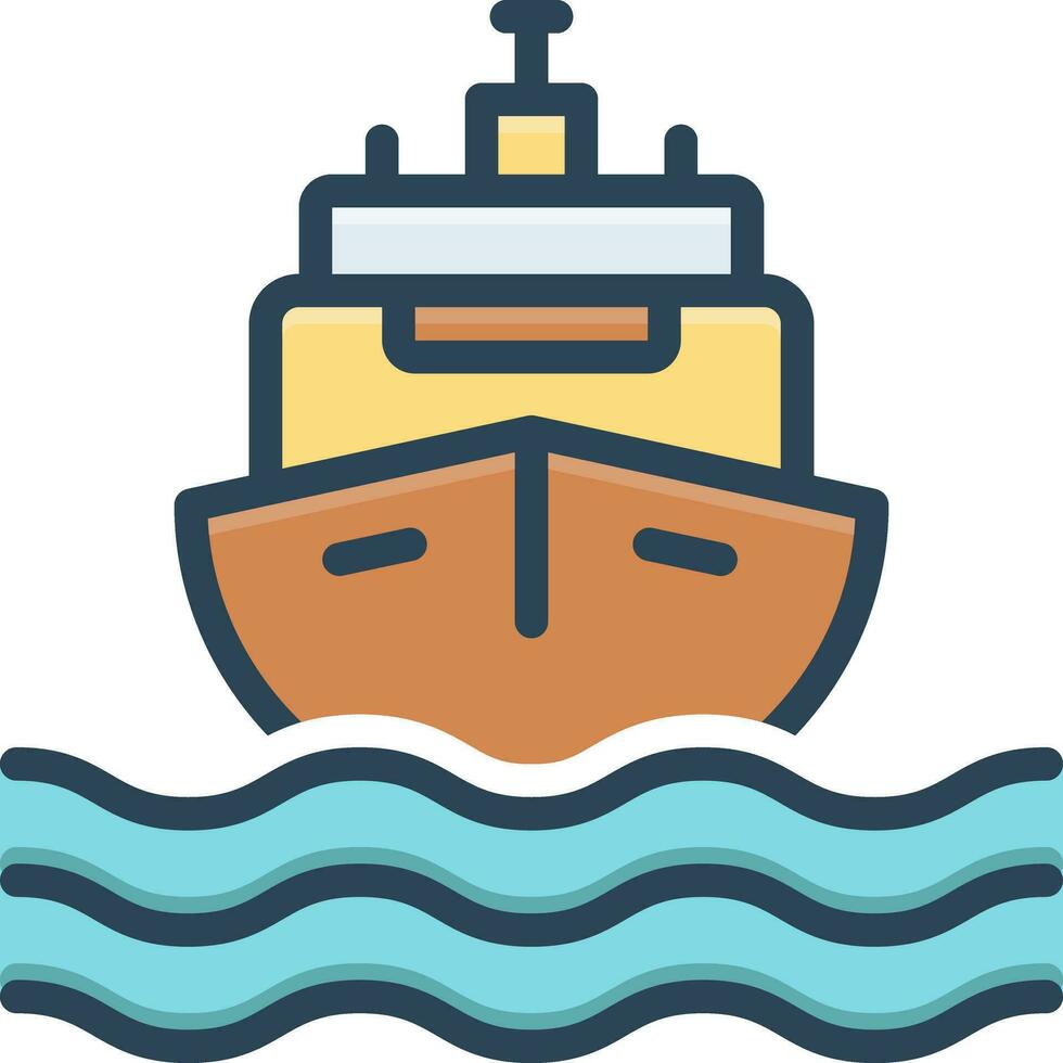 color icono para barcos vector