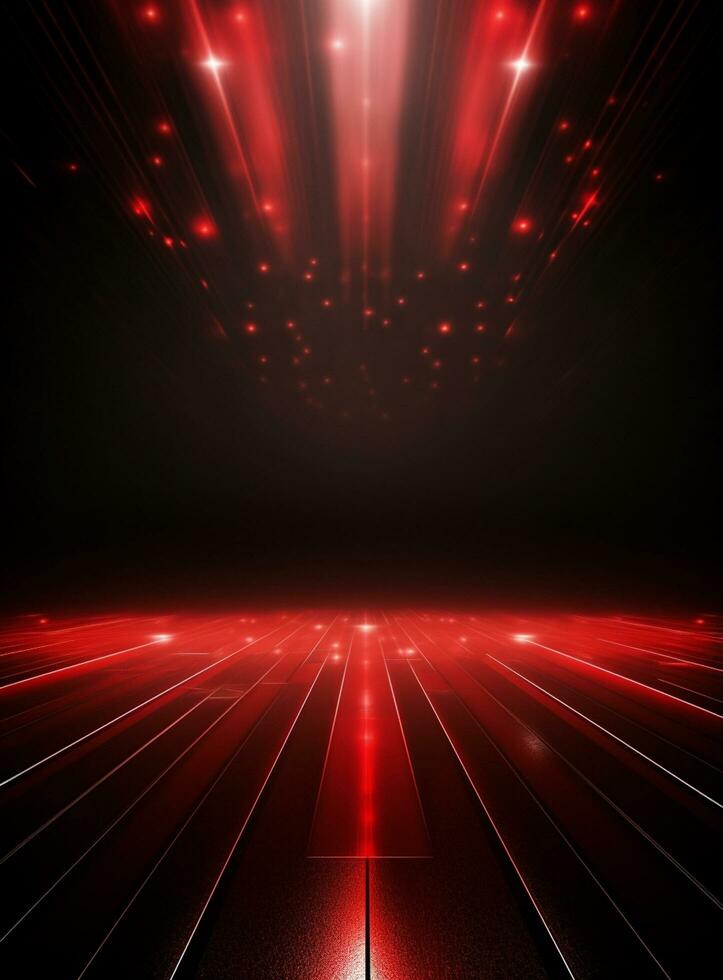 Ai generative Backdrop With Illumination Of Red Spotlights For Flyers realistic image ultra hd high design photo