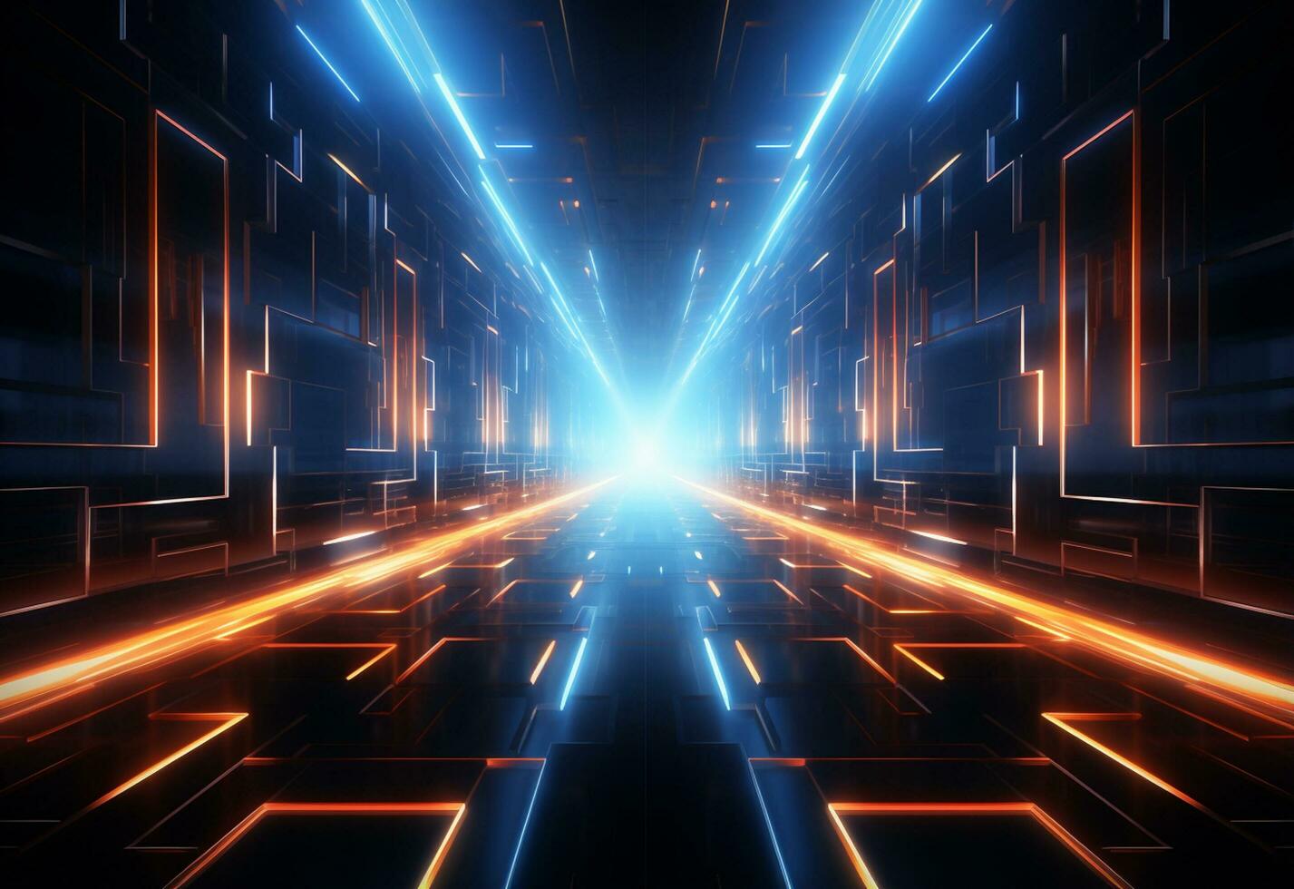 Ai Generative Neon illuminated futuristic backdrop realistic image, ultra hd, high design very detailed photo