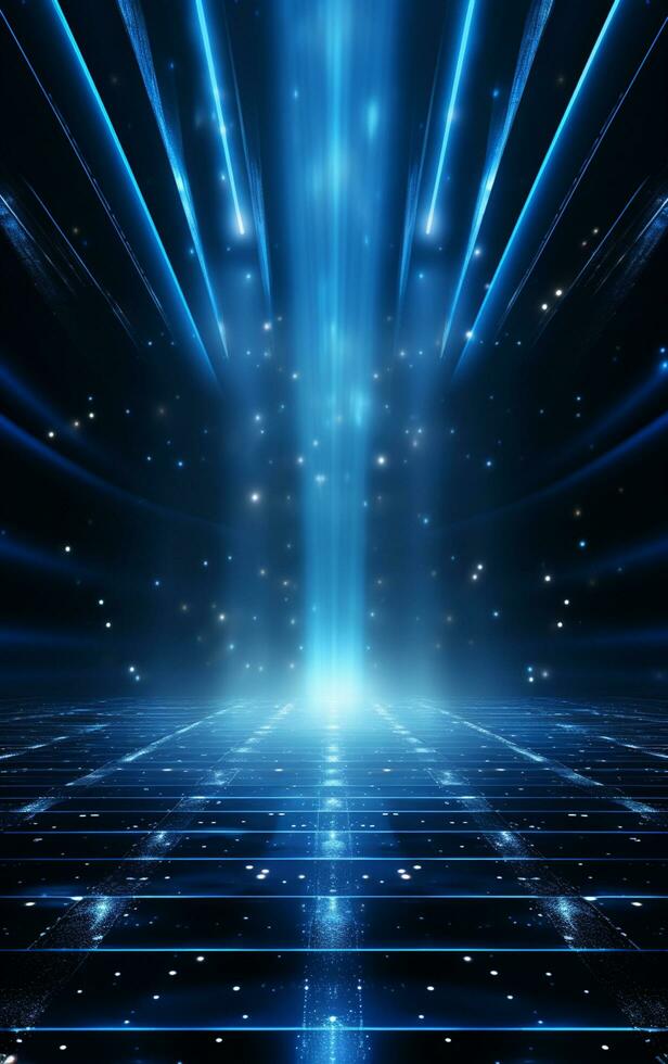 Ai generative Backdrop With Illumination Of blue Spotlights For Flyers realistic image ultra hd high design photo