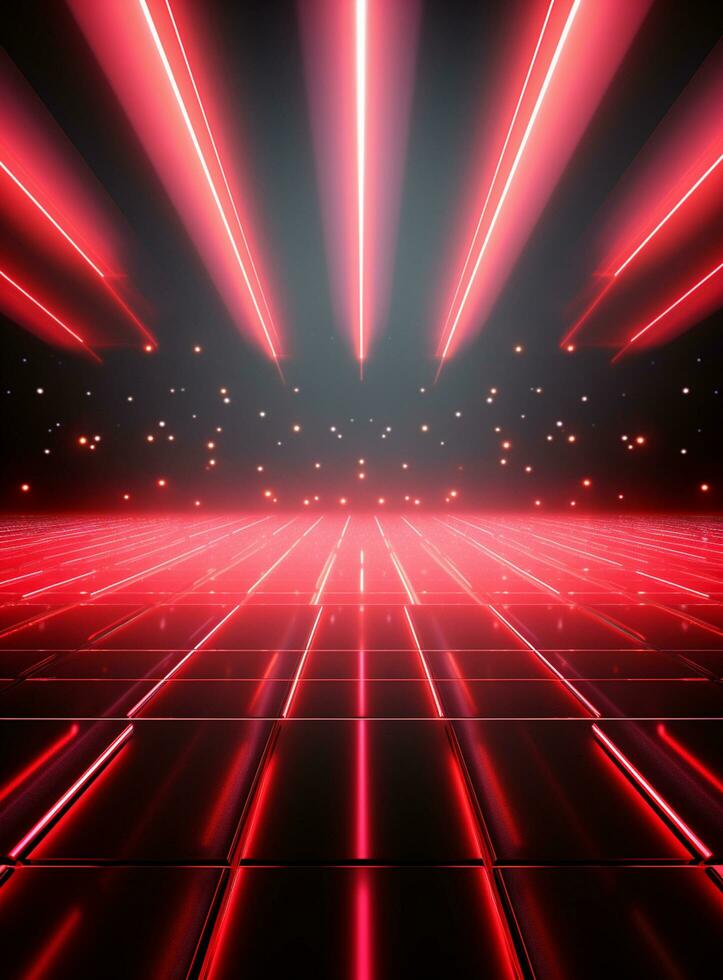 Ai generative Backdrop With Illumination Of Red Spotlights For Flyers realistic image ultra hd high design photo