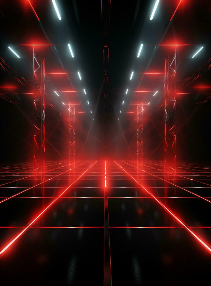 Ai generative Backdrop With Illumination Of Red Spotlights For Flyers realistic image ultra hd high design photo