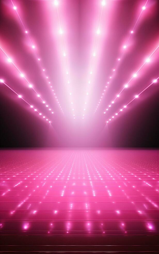 Ai generative backdrop With Illumination Of pink Spotlights For Flyers realistic image, ultra hd, high design photo