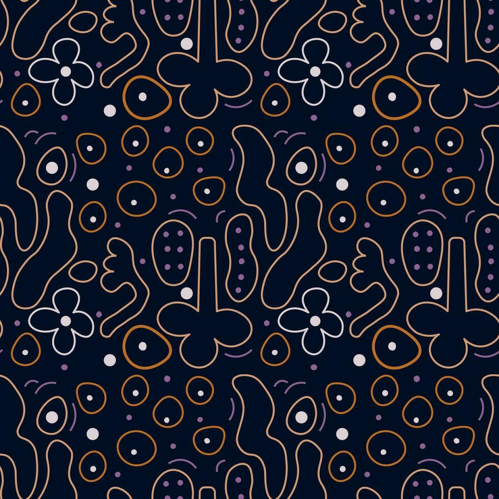 Seamless pattern botanical hand drawn vector