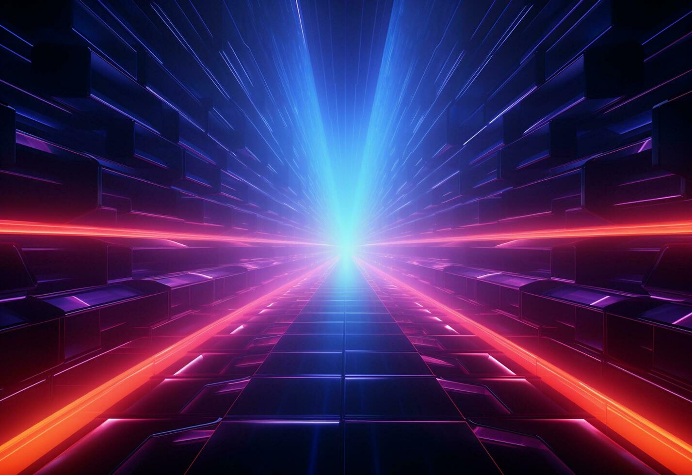 Ai Generative Neon illuminated futuristic backdrop realistic image, ultra hd, high design very detailed photo