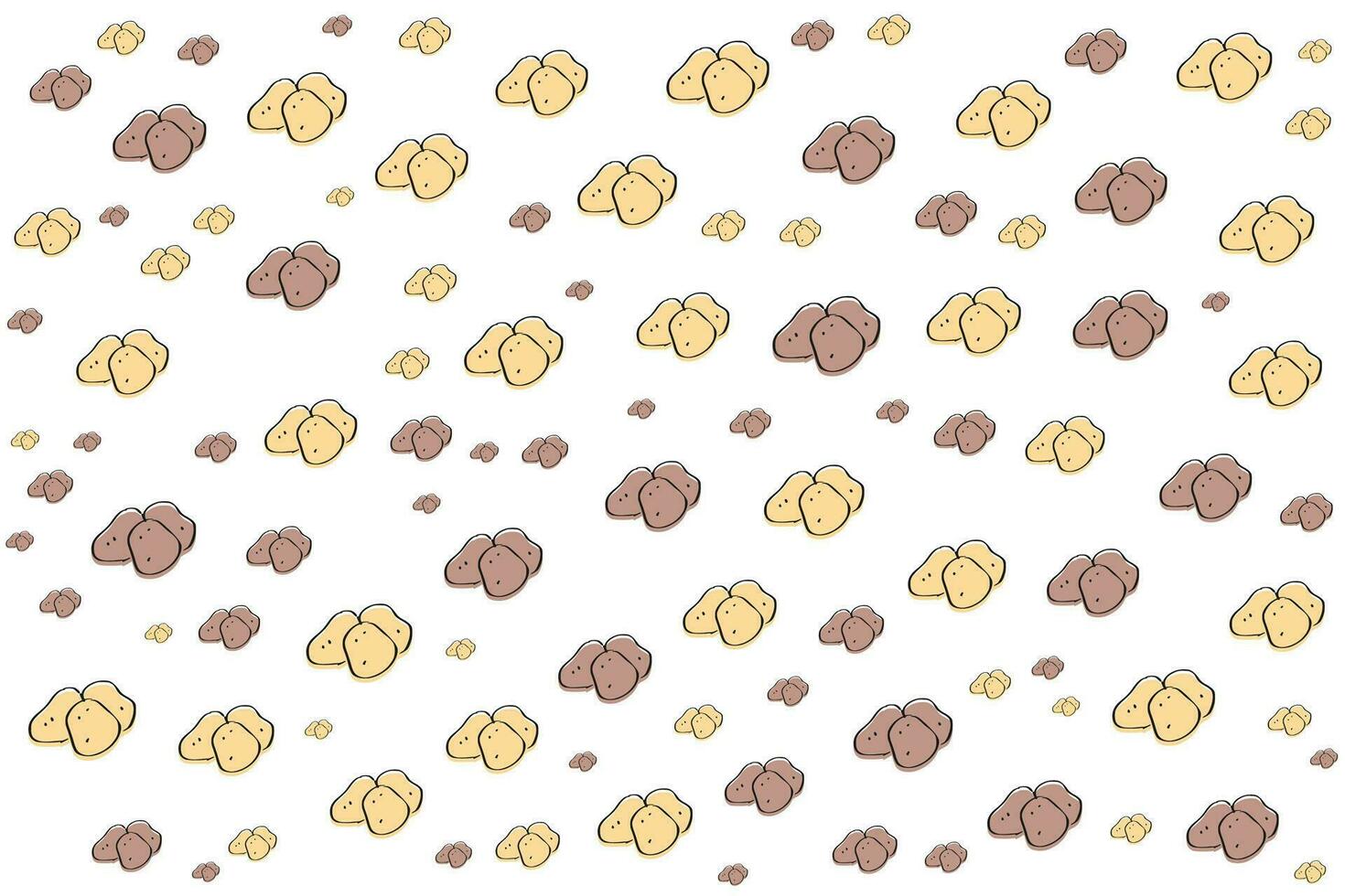 a pattern of small brown and white potato vector