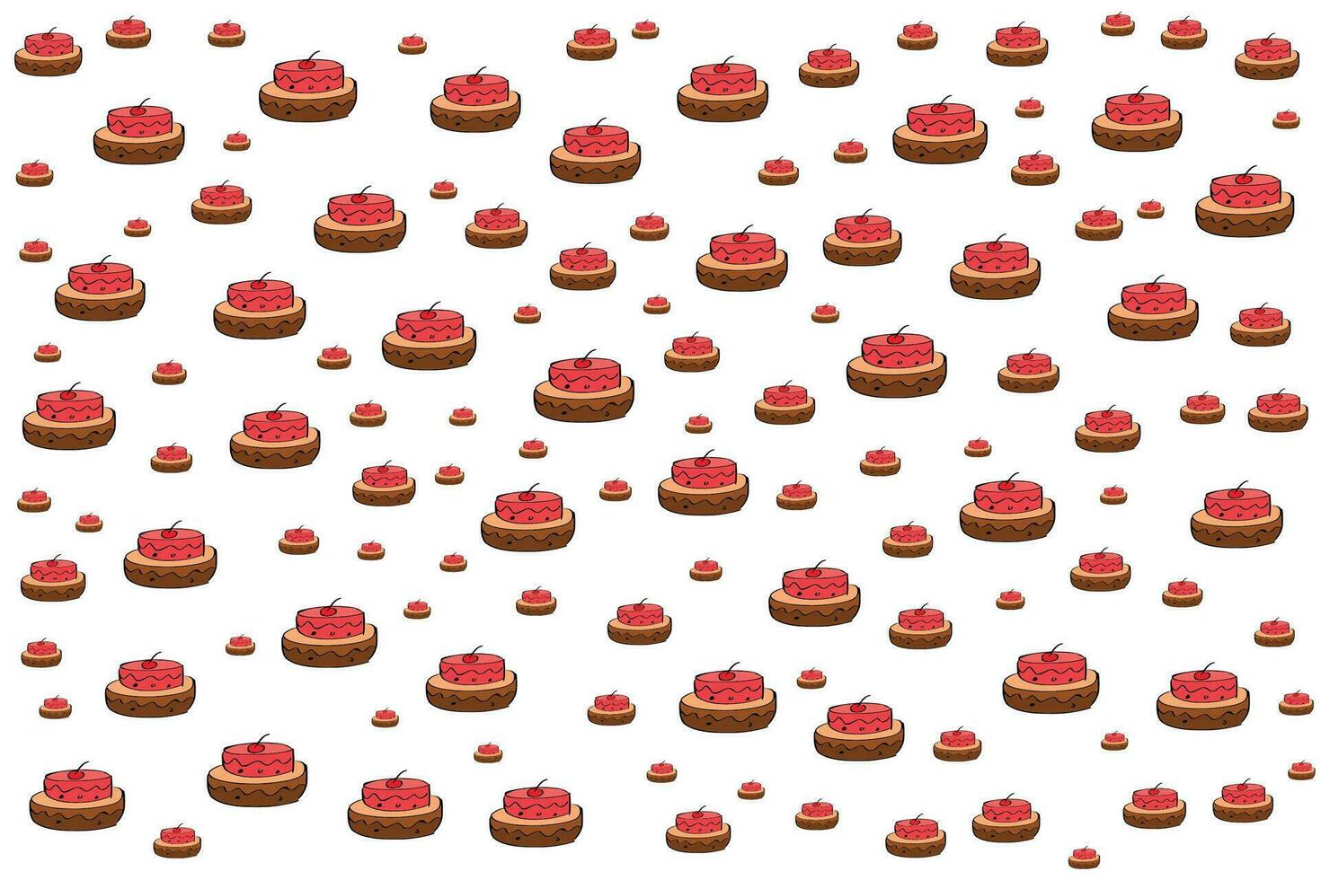 sweet and tasty food dessert cake pattern vector