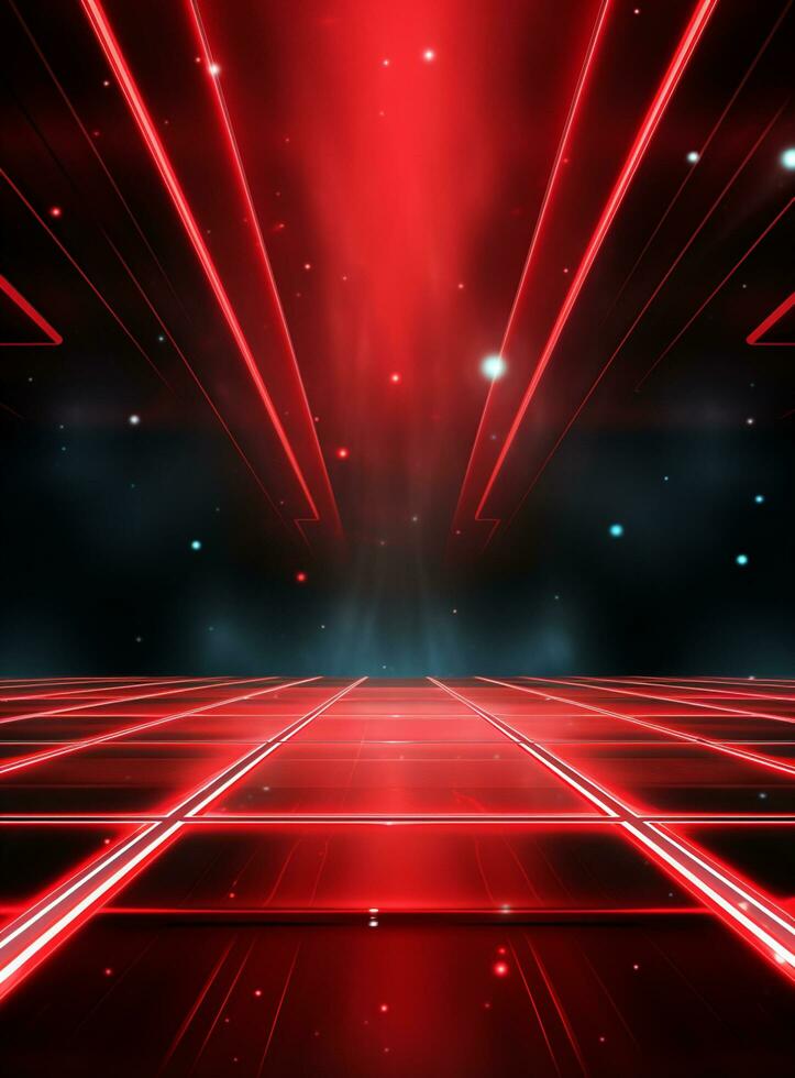 Ai generative Backdrop With Illumination Of Red Spotlights For Flyers realistic image ultra hd high design photo