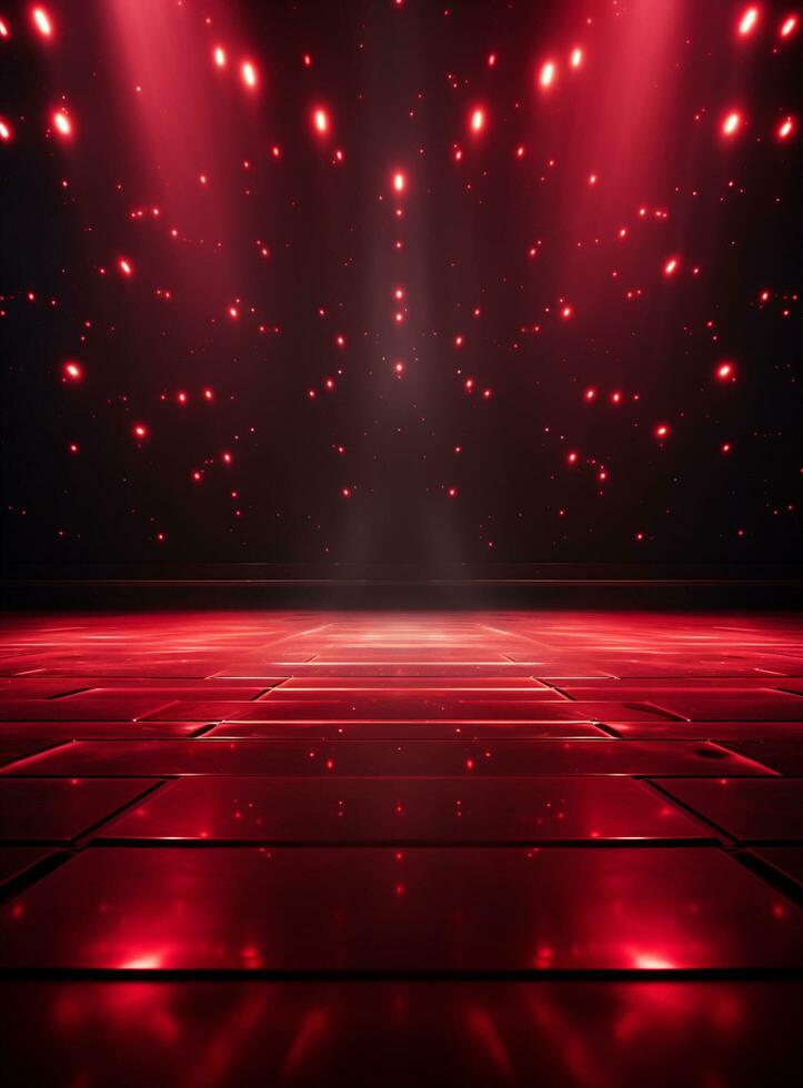 Ai generative Backdrop With Illumination Of Red Spotlights For Flyers realistic image ultra hd high design photo