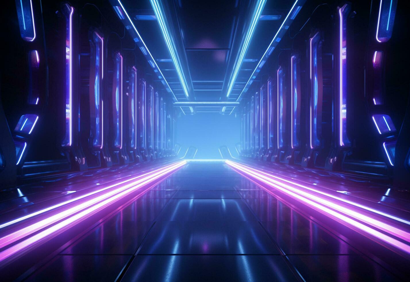 Ai Generative Neon illuminated futuristic backdrop realistic image, ultra hd, high design very detailed photo