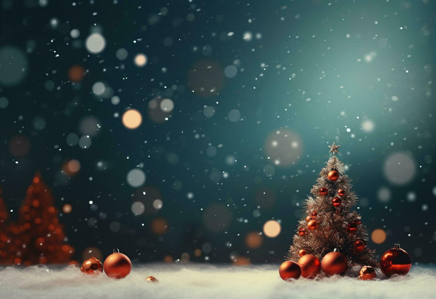 Ai generative Christmas background with negative space realistic image ultra hd high design very detailed photo