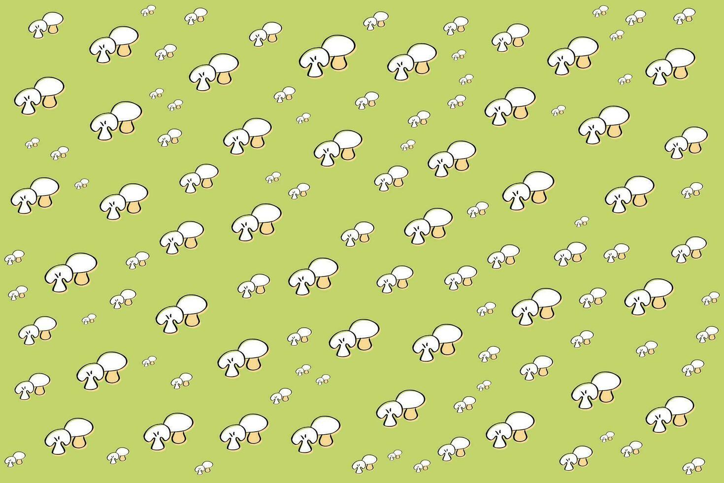 a pattern of mushrooms on a green background vector
