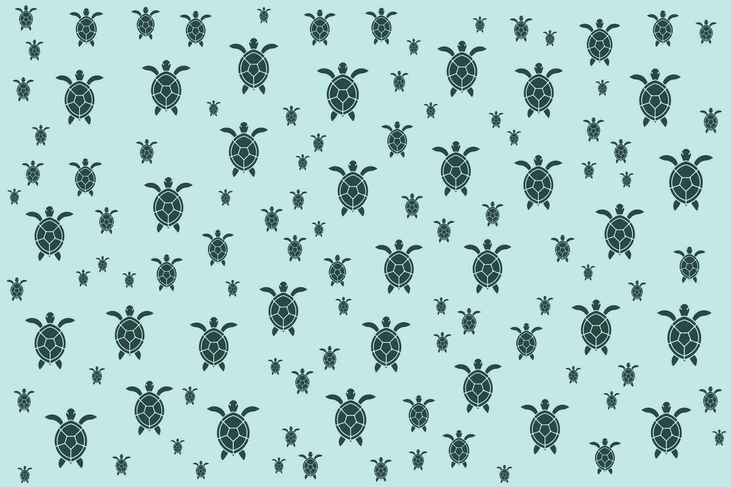 a pattern of black and white turtles on a blue background vector