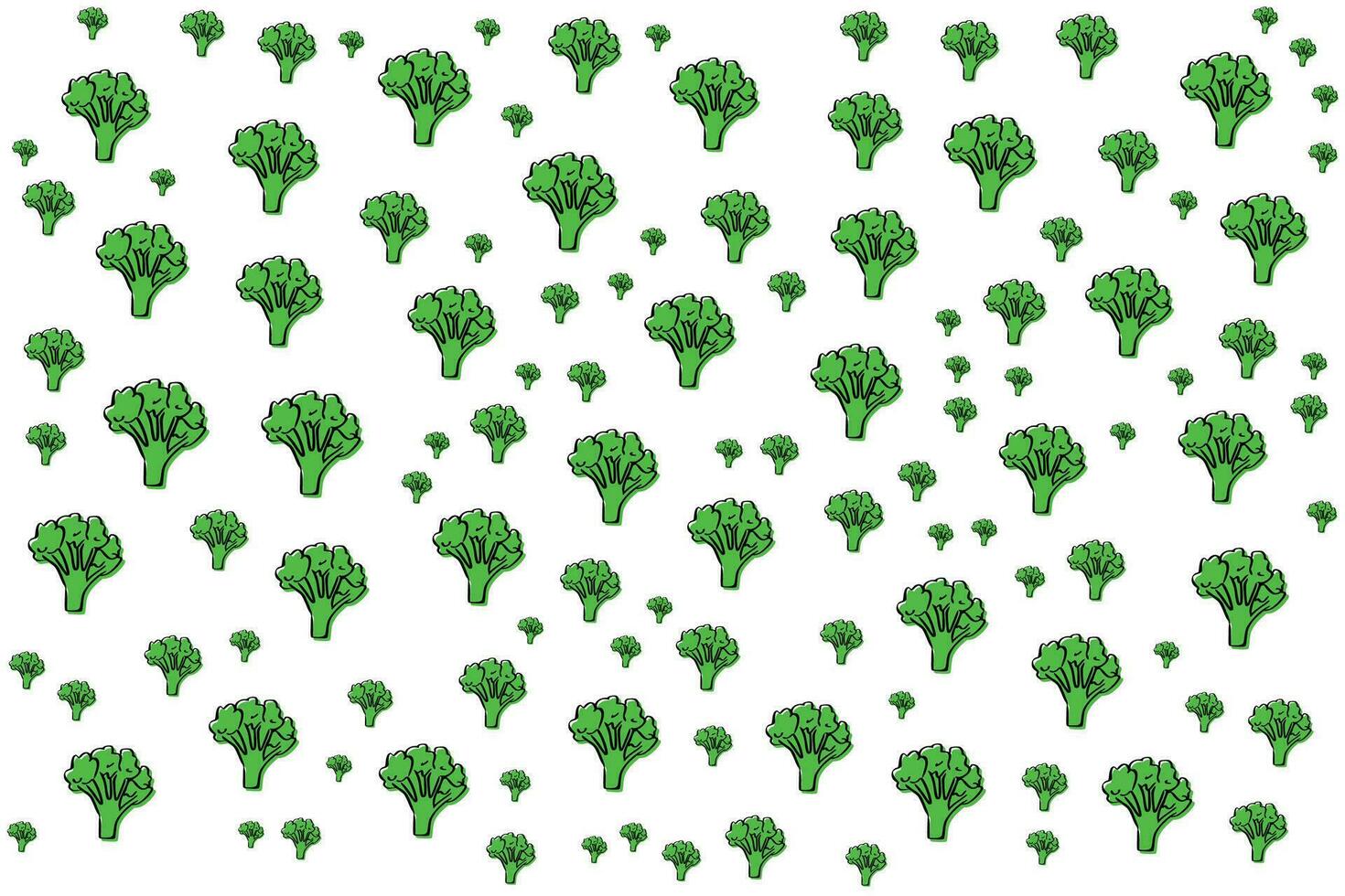 a pattern of green broccoli on a white background vector
