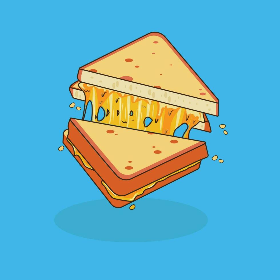 grilled cheese sandwich  vector illustration