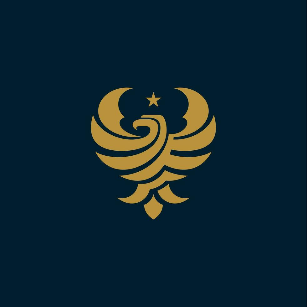 simple eagle logo with stars vector