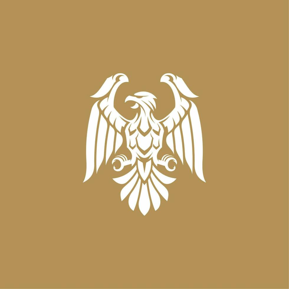 sencillo águila logo con alas vector