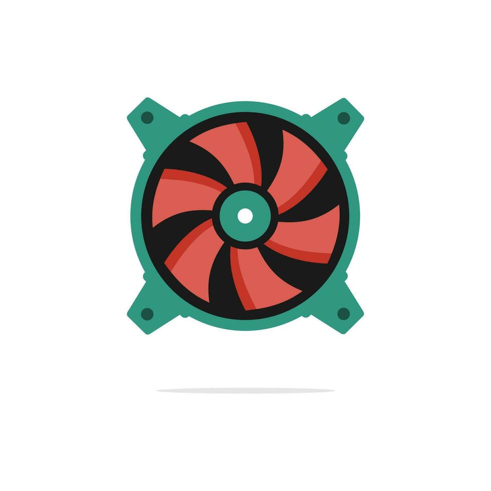 Vector computer fan icon. Creative graphic design logo element illustration. Isolated white background.