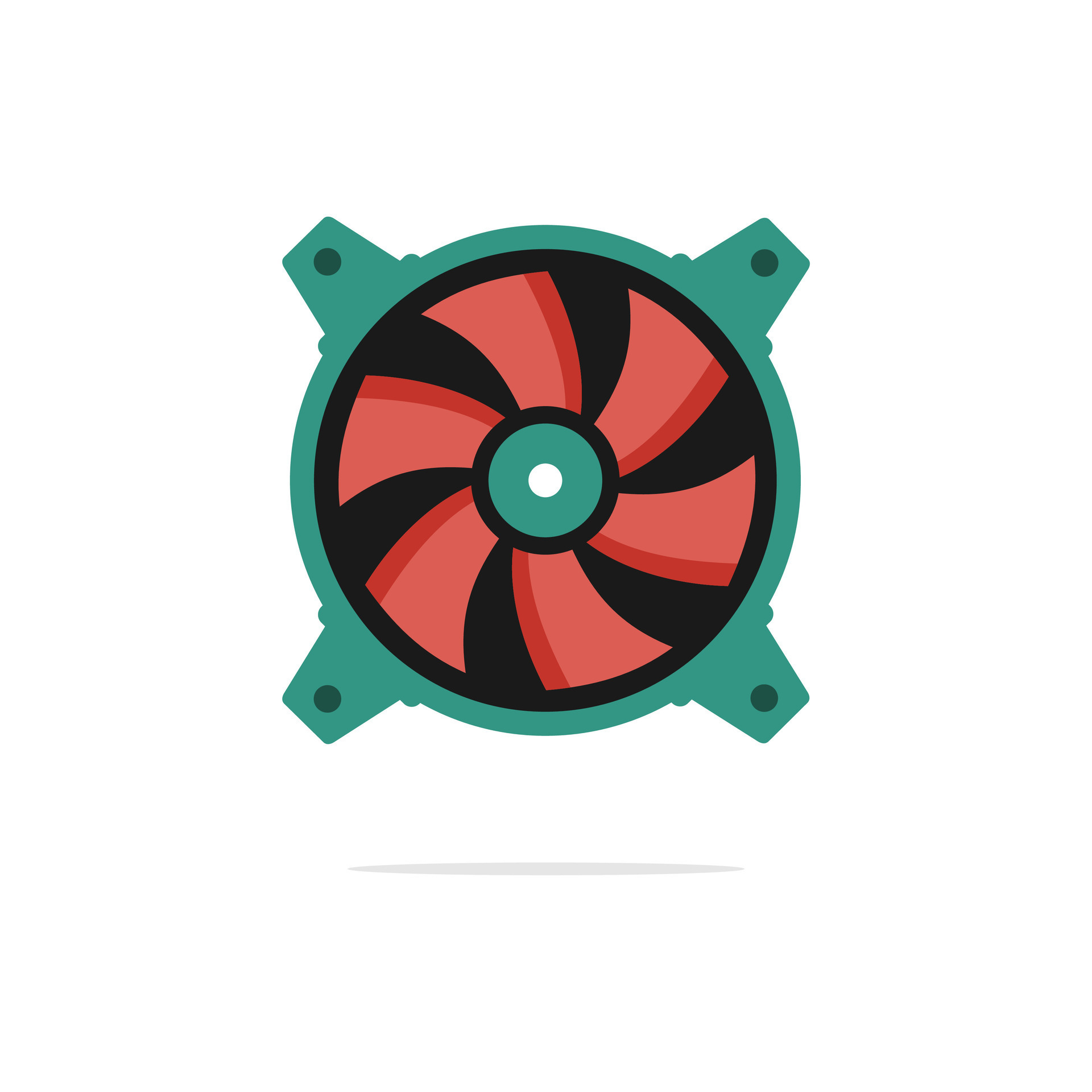 Vector computer fan icon. Creative graphic design logo element illustration. Isolated white