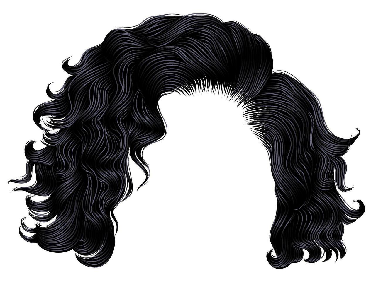 moda mujer pelo corto morena negro colores oscuros .fringe. moda belleza style.realistic 3d. vector