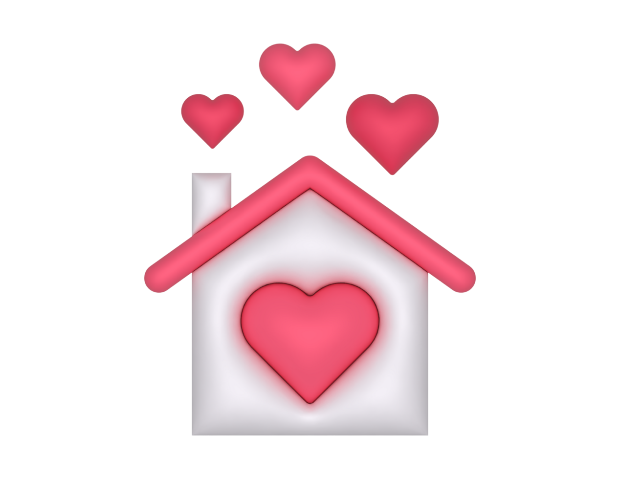 3D Home Sweet Home And Pink Hearts on a transparent background png