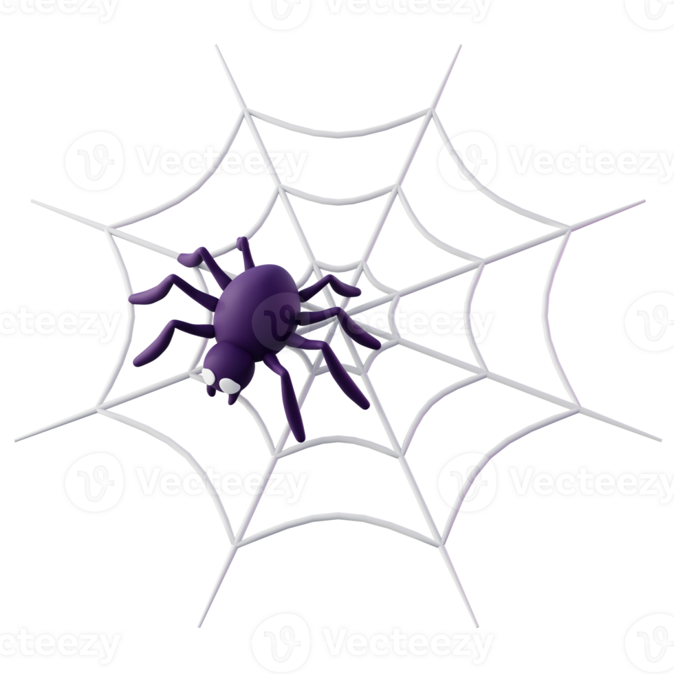 3D Spider with Spider Web png