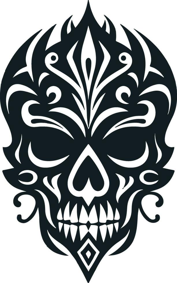 skull with tattoo vector illustration style