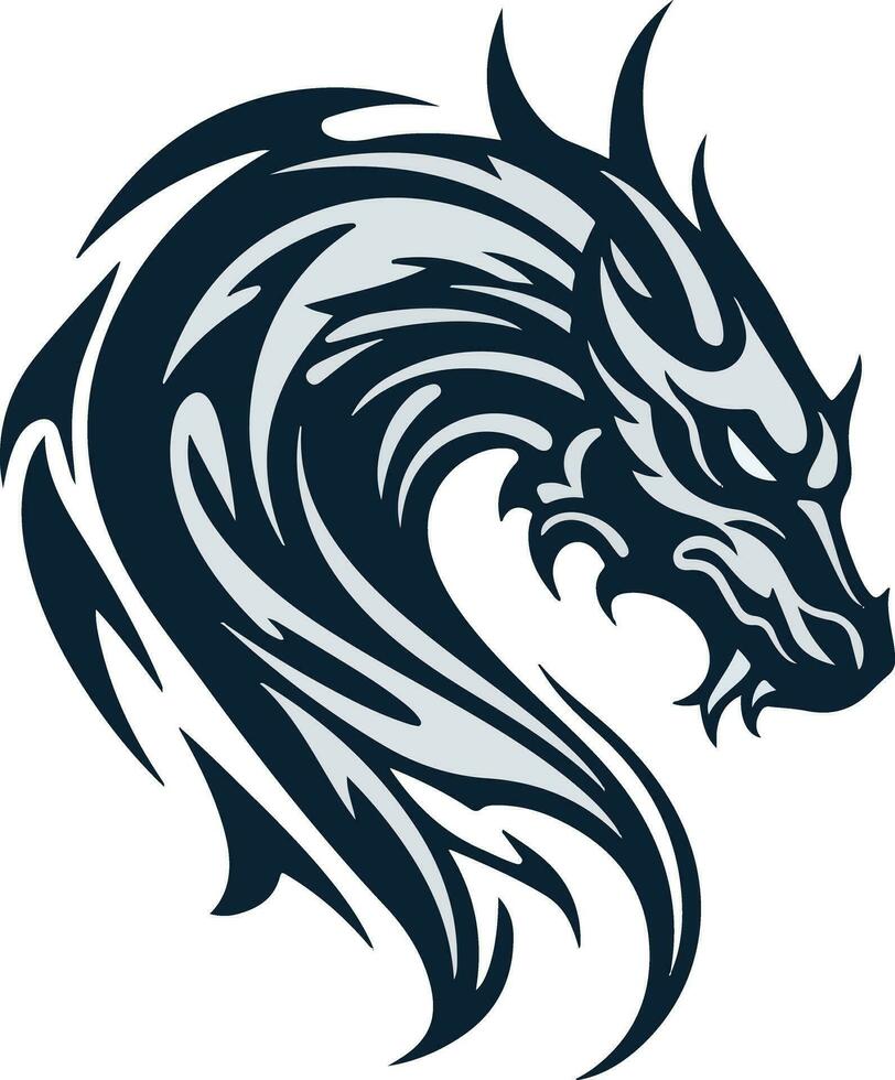 tribal dragon head vector illustration