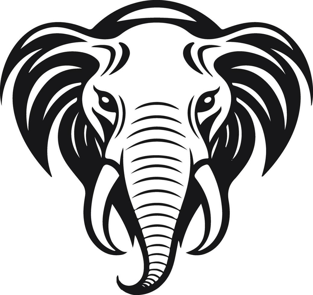 silueta logo elefante cabeza vector ilustración