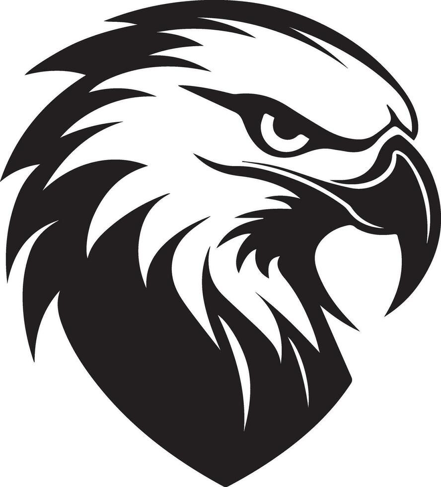 silhouette logo, vector illustration of the head of an eagle