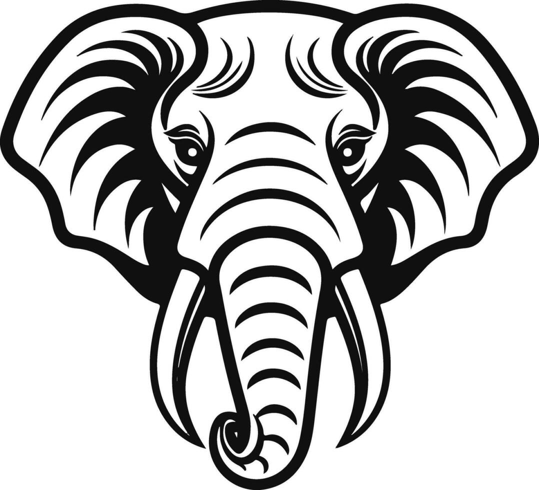 silhouette logo elephant head vector illustration