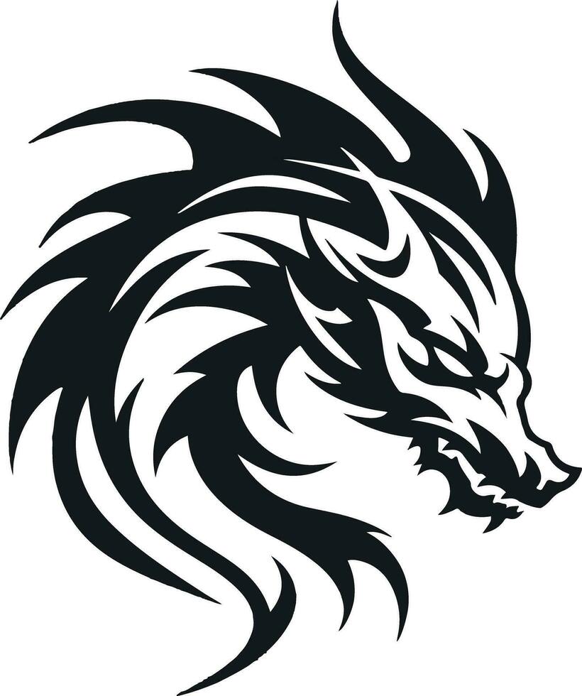 tribal dragon head vector illustration