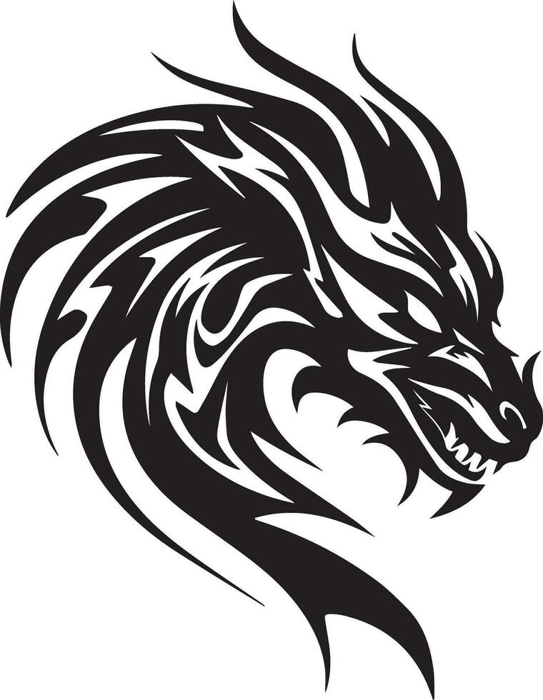 tribal dragon head vector illustration