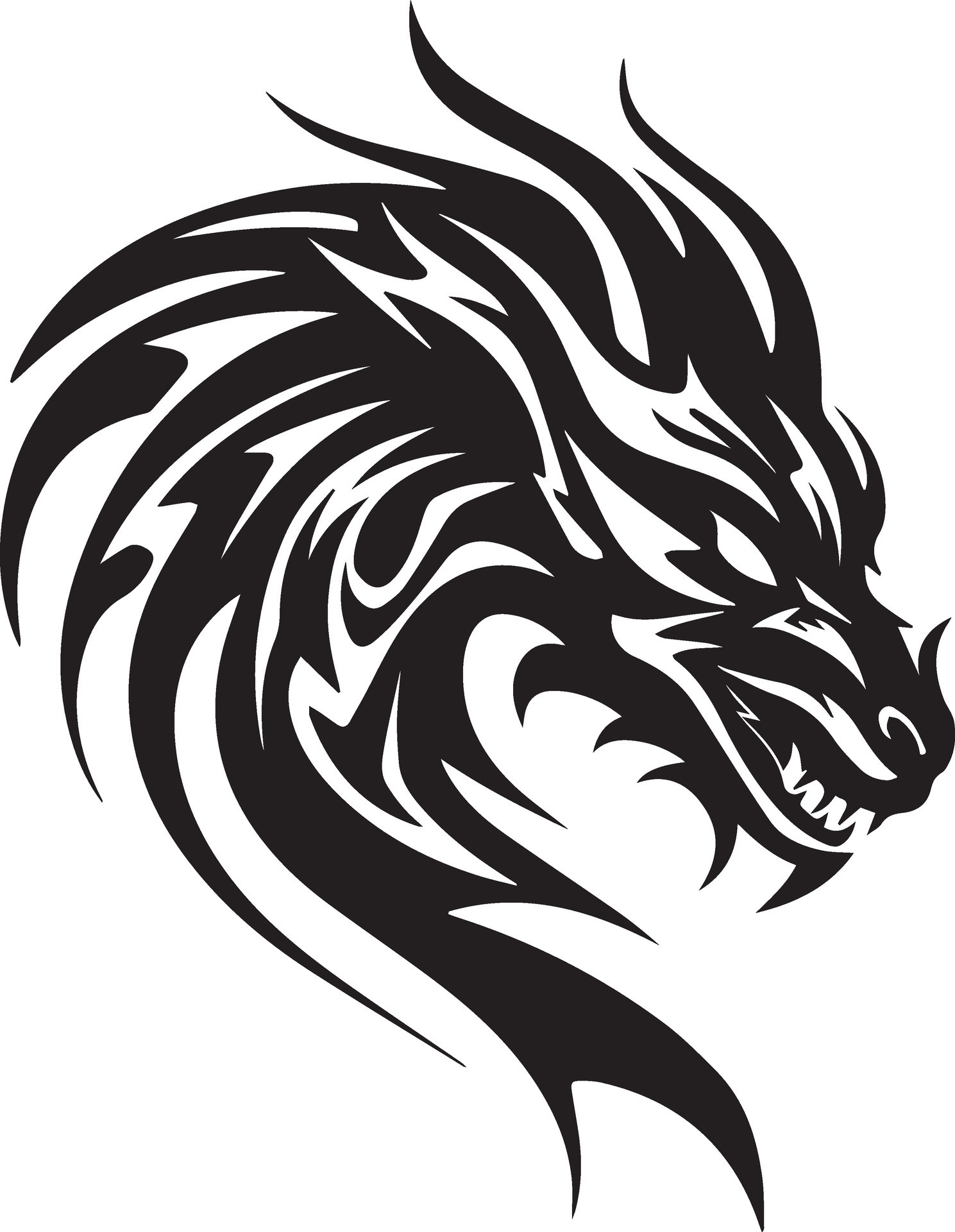 tribal dragon head vector illustration 29338246 Vector Art at Vecteezy