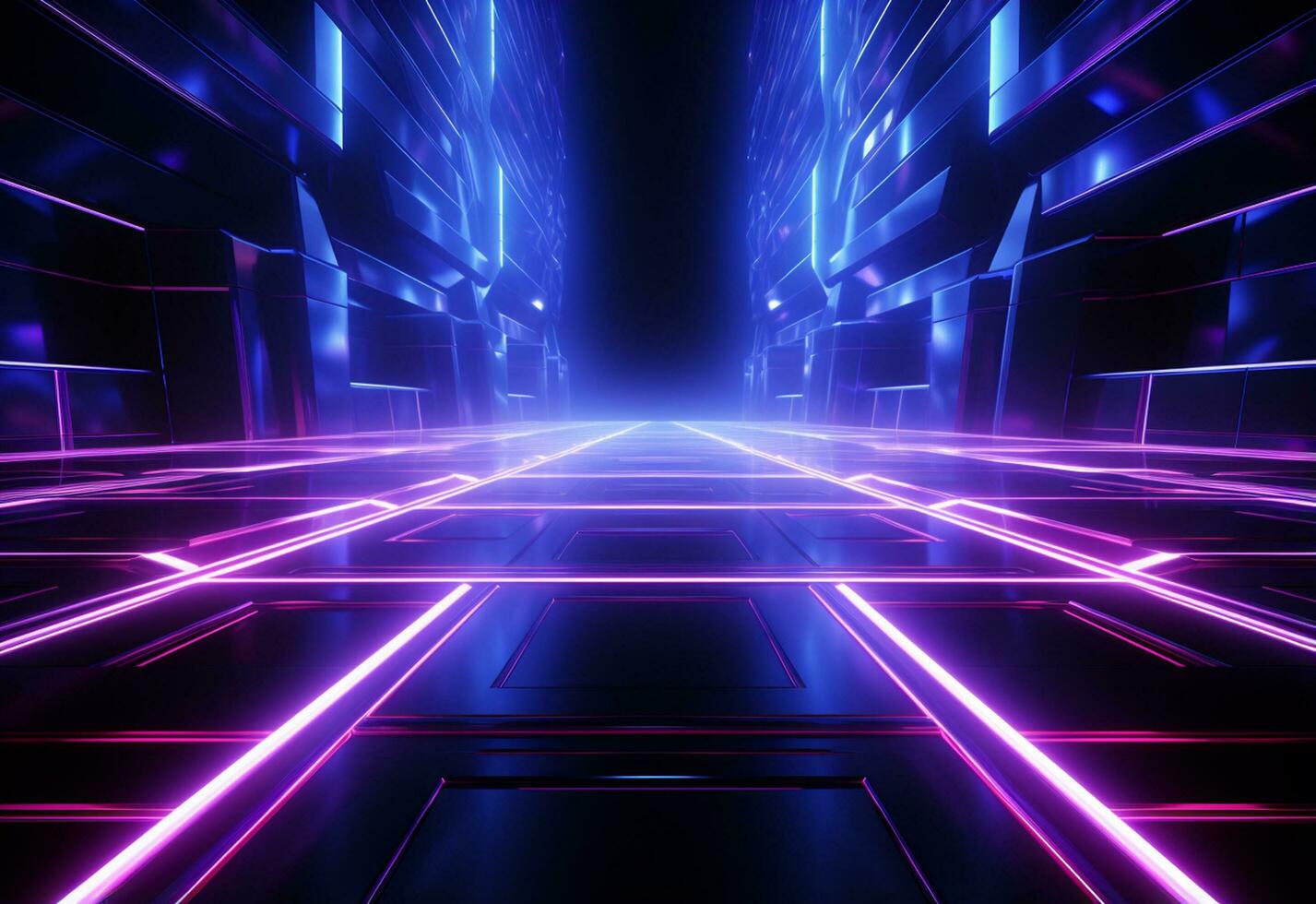 Ai Generative Neon illuminated futuristic backdrop realistic image, ultra hd, high design very detailed photo