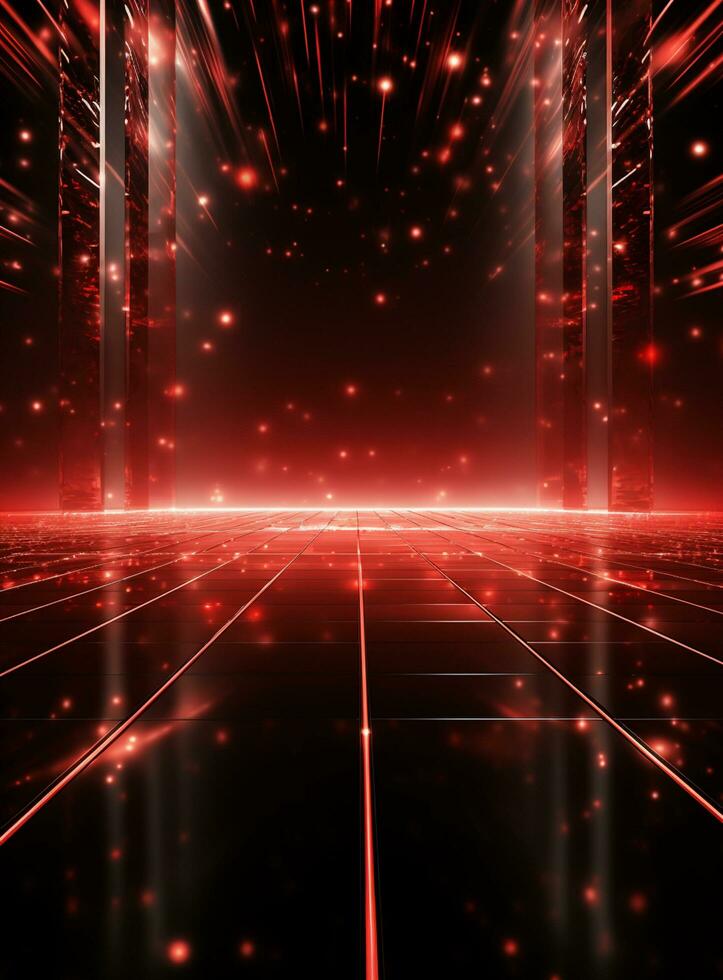 Ai generative Backdrop With Illumination Of Red Spotlights For Flyers realistic image ultra hd high design photo