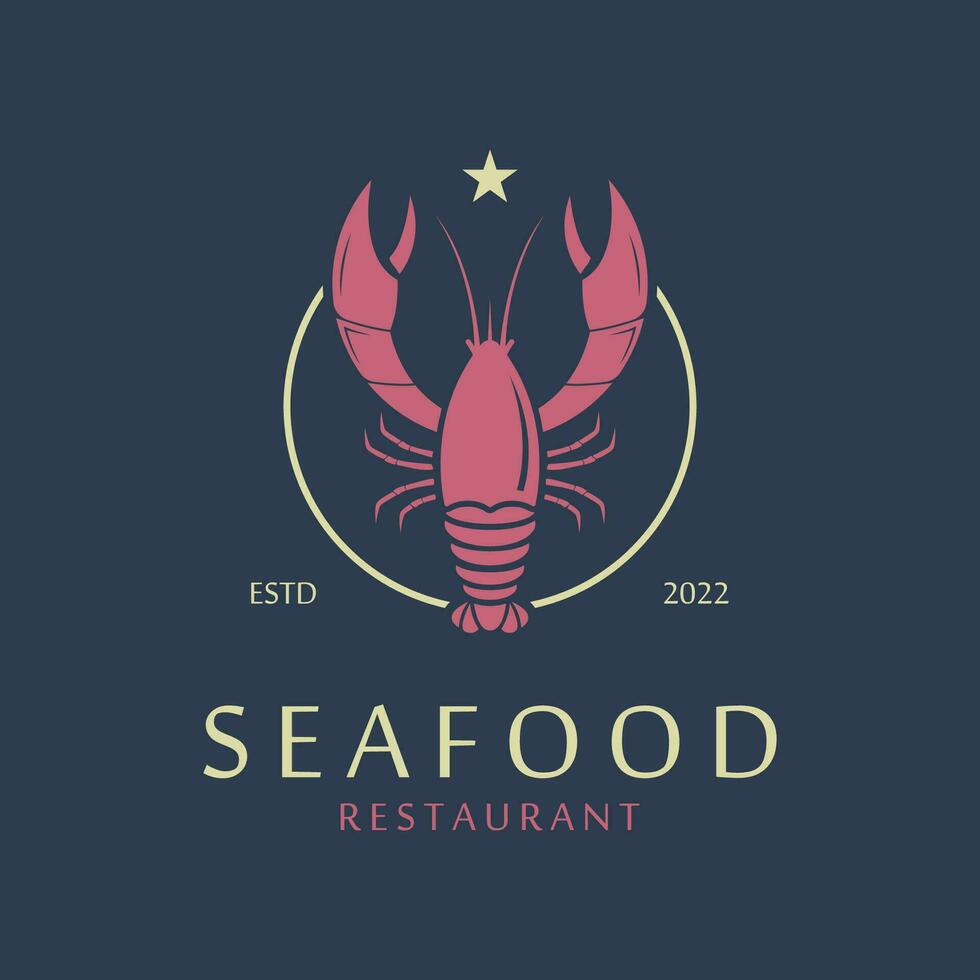 Lobster Logo Simple Design Template vector