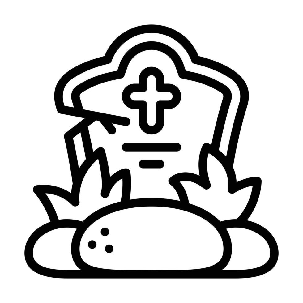 Tombstone line icon vector