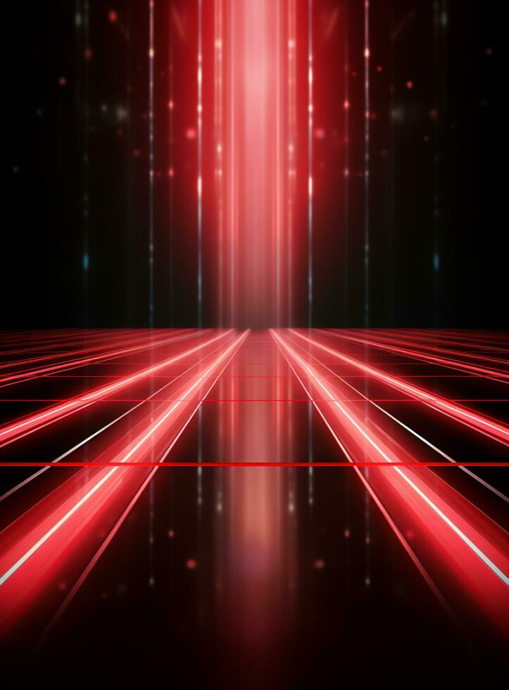 Ai generative Backdrop With Illumination Of Red Spotlights For Flyers realistic image ultra hd high design photo