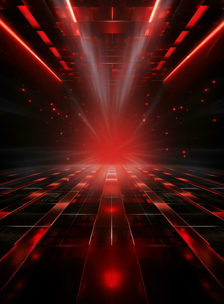 Ai generative Backdrop With Illumination Of Red Spotlights For Flyers realistic image ultra hd high design photo