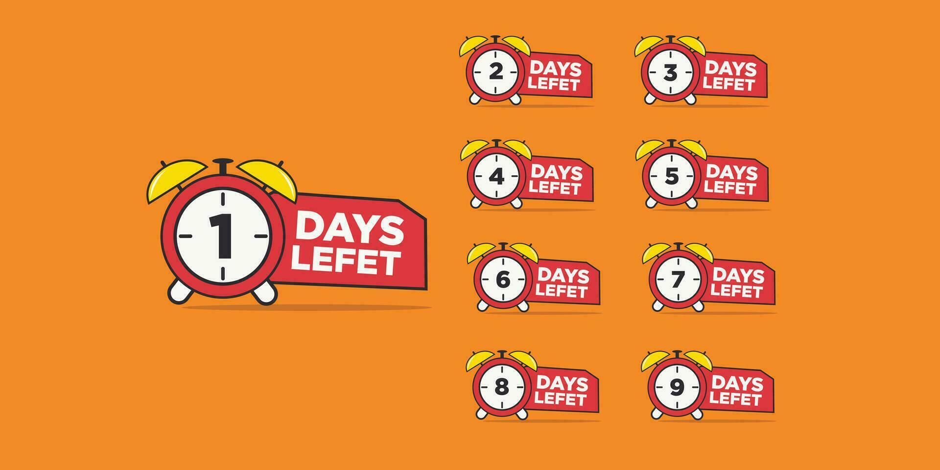 countdown days alarm vector design