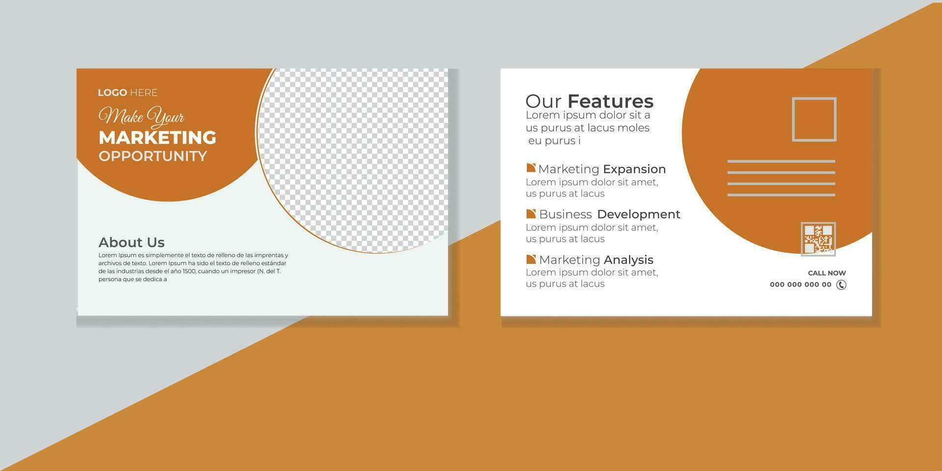 Modern and clean business company employee post card  template vector