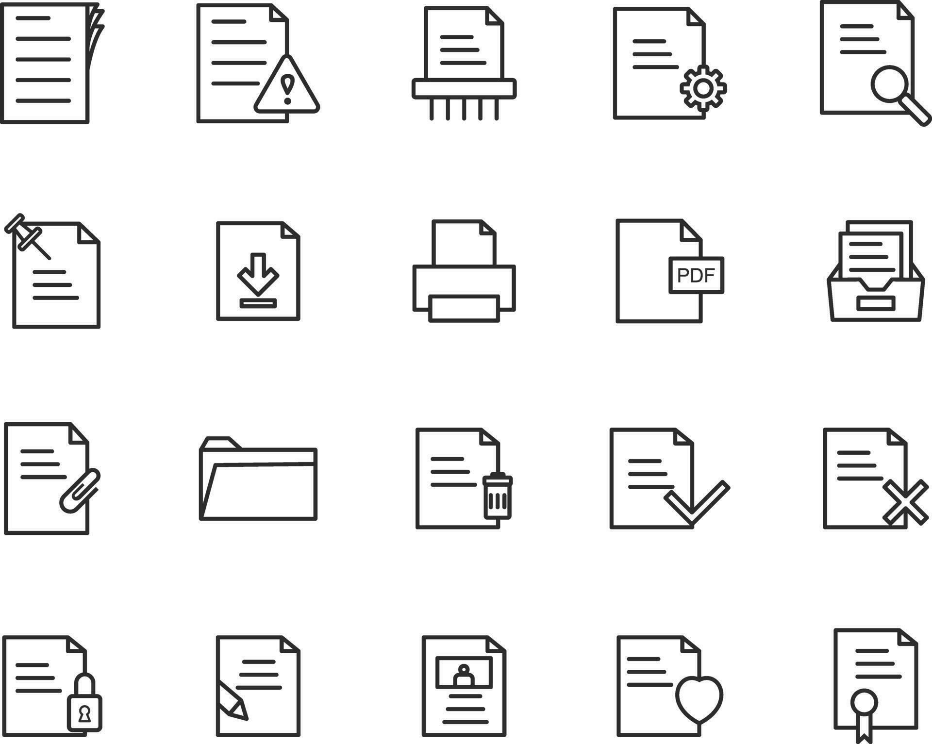 Document line icons. Editable stroke. For website marketing design ...