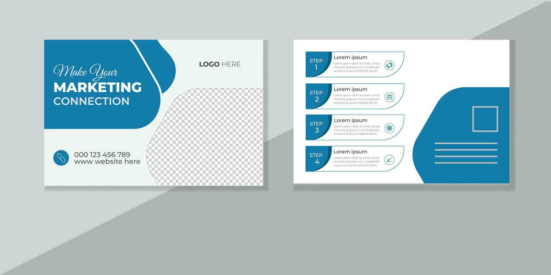 Modern and clean business company employee post card  template vector