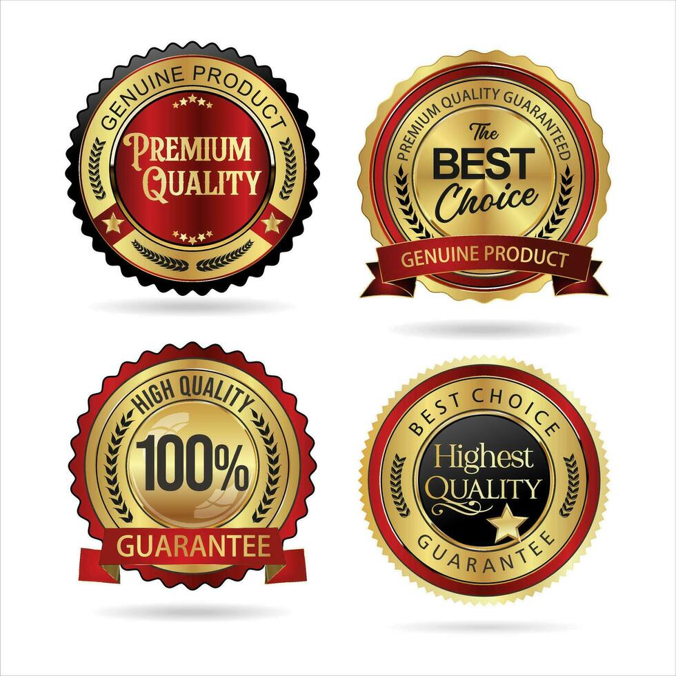 Premium quality gold black and red badge collection 29338684 Vector Art ...